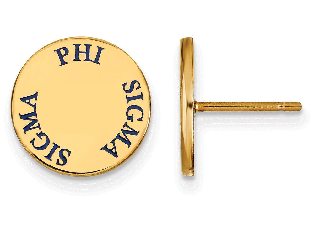 Logoart Sterling Silver Gp Phi Sigma Sigma Enameled Post Earrings