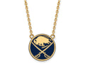 Sterling Silver Gp Nhl Logoart Buffalo Sabres Large  Enamel Pendant Necklace