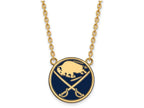 Sterling Silver Gp Nhl Logoart Buffalo Sabres Large  Enamel Pendant Necklace