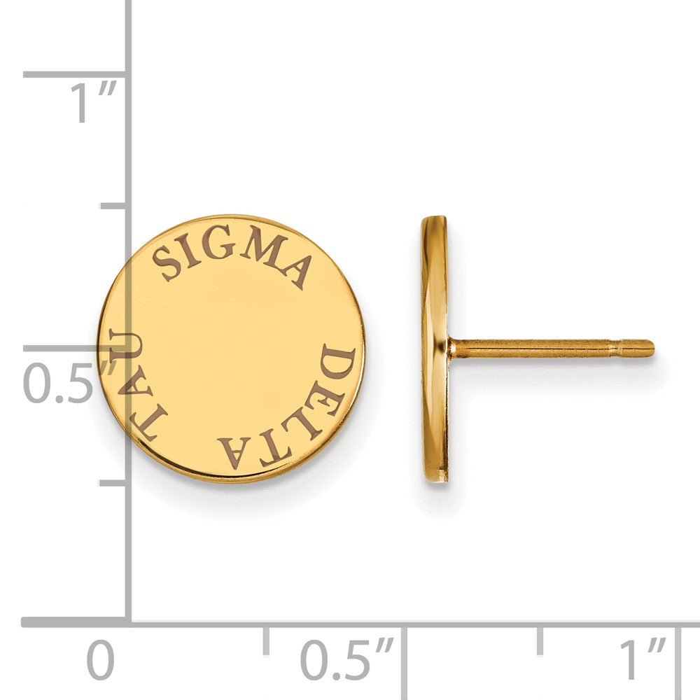 Logoart Sterling Silver Gp Sigma Delta Tau Enameled Post Earrings