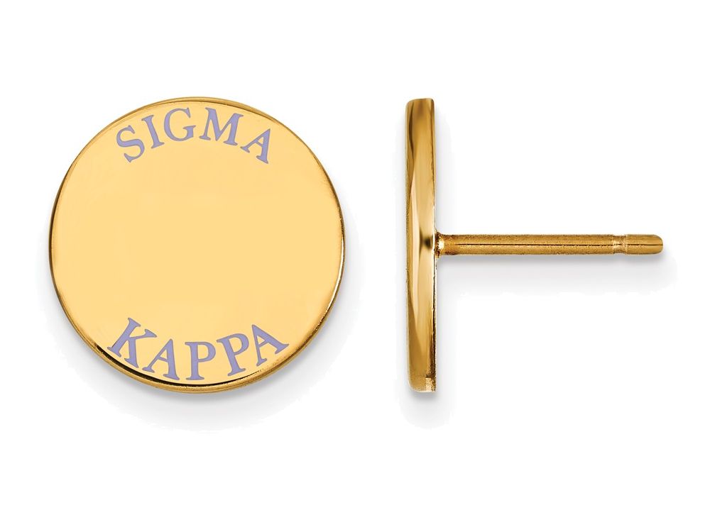 Logoart Sterling Silver Gp Sigma Kappa Enameled Post Earrings