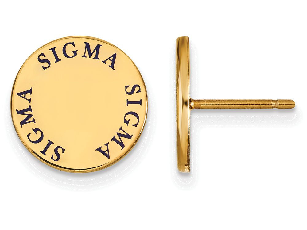 Logoart Sterling Silver Gp Sigma Sigma Sigma Enameled Post Earrings