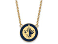 Sterling Silver Gold Plated NHL Logoart Winnipeg Jets Large  Enamel Pendant Necklace