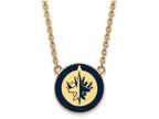 Sterling Silver Gold Plated NHL Logoart Winnipeg Jets Large  Enamel Pendant Necklace