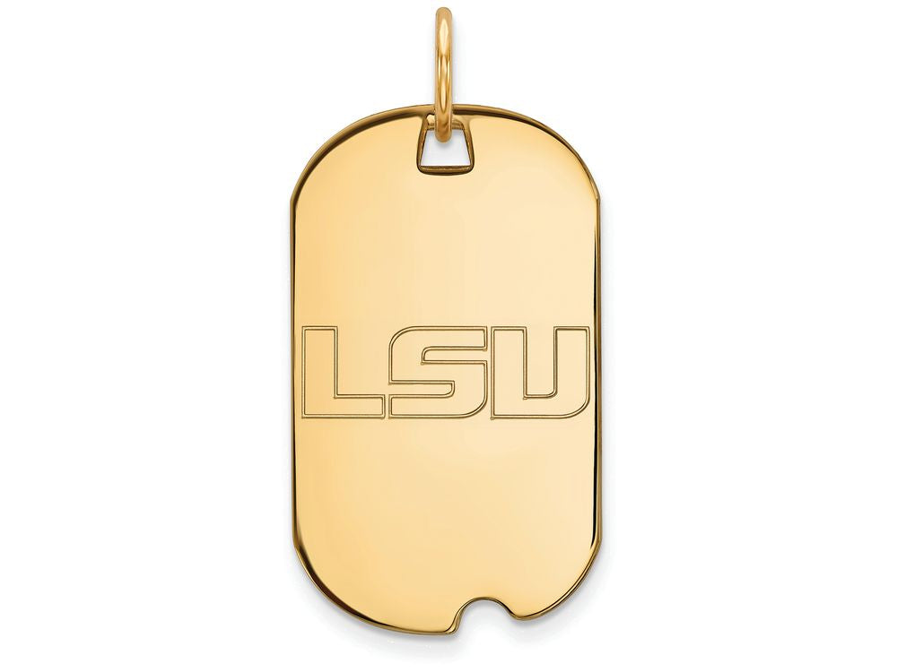 Logoart Sterling Silver Gp Louisiana State University Small Dog Tag Pendant Necklace