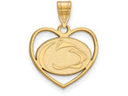Logoart Sterling Silver Gp Penn State University Pendant In Heart
