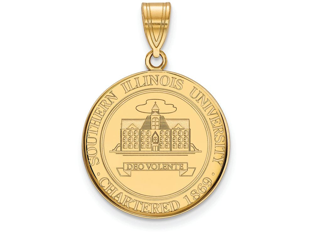 Logoart Sterling Silver Gp Southern Illinois University Large Crest Pendant Necklace