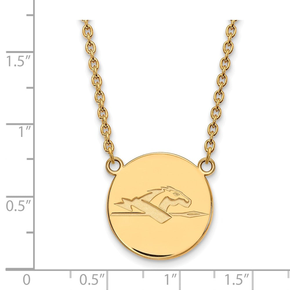 Logoart Sterling Silver Gp Longwood University Large Disc Pendant