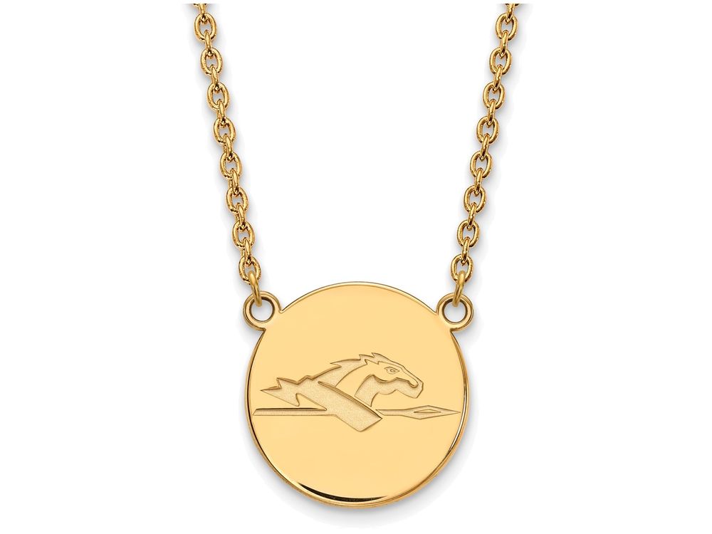 Logoart Sterling Silver Gp Longwood University Large Disc Pendant