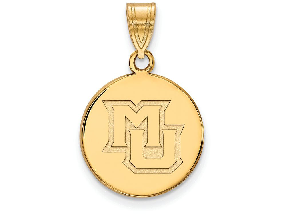 Logoart Sterling Silver Gp Marquette University Medium Disc Pendant