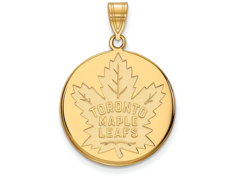 Sterling Silver Gp Nhl Logoart Toronto Maple Leafs Large Disc Pendant