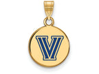 Logoart Sterling Silver Gp Villanova University Small Enamel Disc Pendant