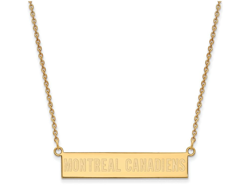 Logoart Sterling Silver Gp Montreal Canadiens Small Bar Necklace