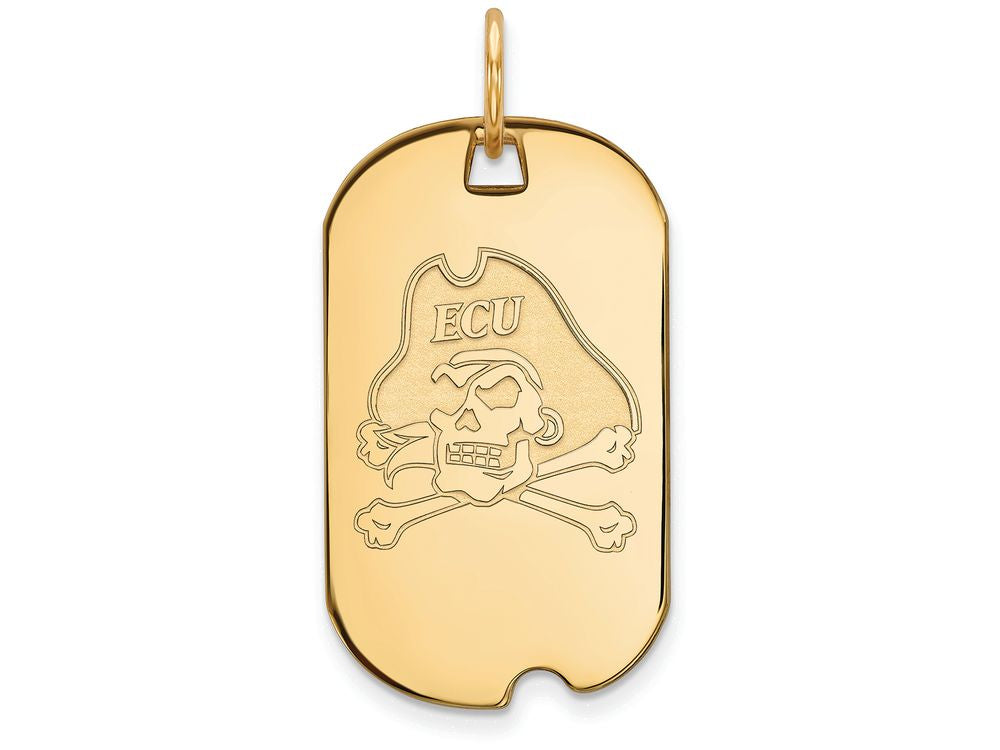 Logoart Sterling Silver Gp East Carolina University Small Dog Tag Pendant Necklace