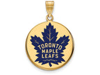 Sterling Silver Gp Nhl Logoart Toronto Maple Leafs Large  Enamel Disc Pendant