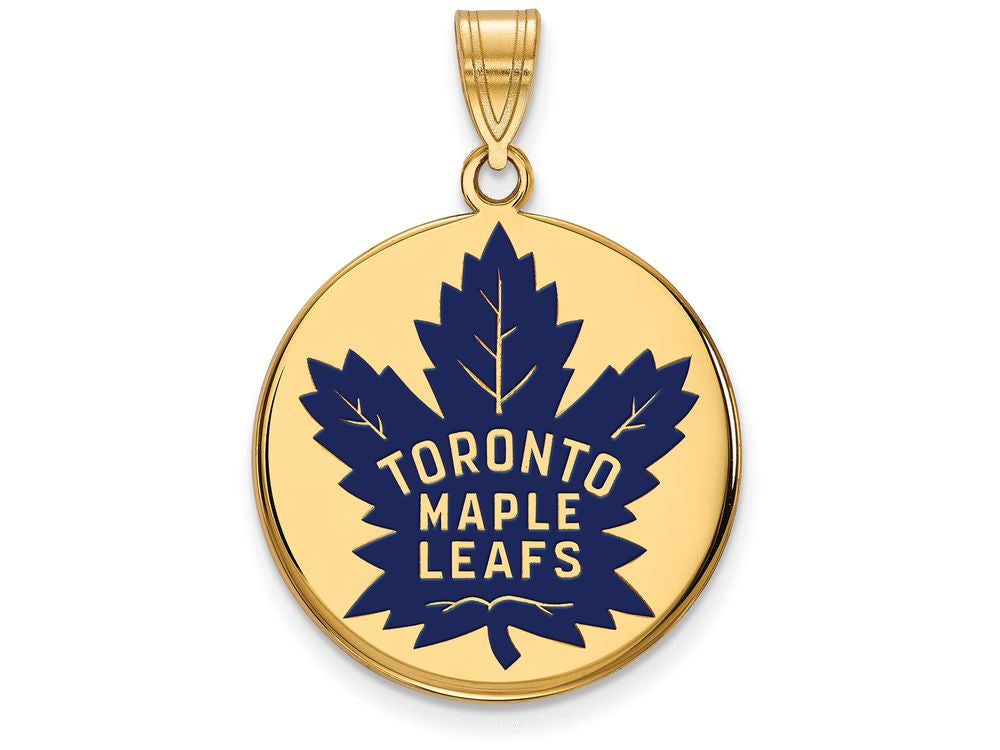 Sterling Silver Gp Nhl Logoart Toronto Maple Leafs Large  Enamel Disc Pendant