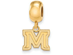 Logoart Sterling Silver Gp Montana State University Extra Small Dangle Bead Charm