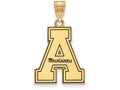Logoart Sterling Silver Gold Plated Appalachian State U Enamel Large Pendant 16 x 26mm