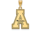 Logoart Sterling Silver Gold Plated Appalachian State U Enamel Large Pendant 16 x 26mm