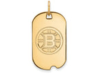 Sterling Silver Gp Nhl Logoart Boston Bruins Small Dog Tag Pendant Necklace