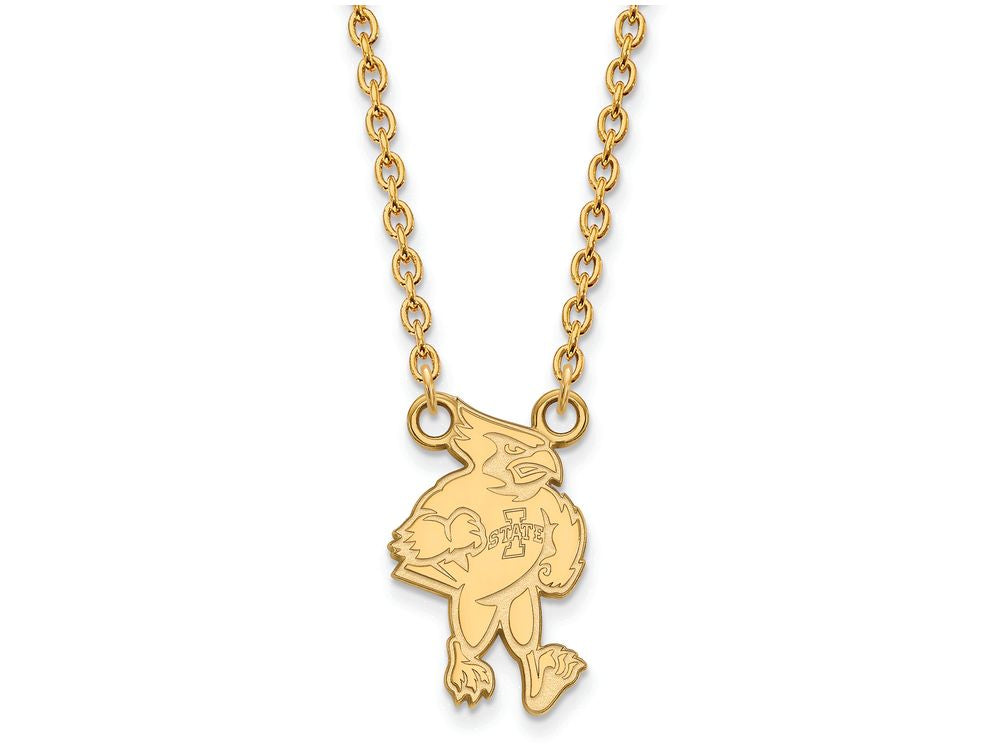 Logoart Sterling Silver Gp Iowa State University Large Pendant Necklace