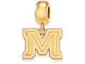 Logoart Sterling Silver Gp Montana State University Small Dangle Bead