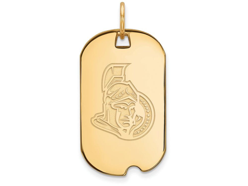 Logoart Sterling Silver Gp Ottawa Senators Small Dog Tag Pendant Necklace