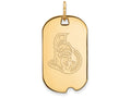 Logoart Sterling Silver Gp Ottawa Senators Small Dog Tag Pendant Necklace