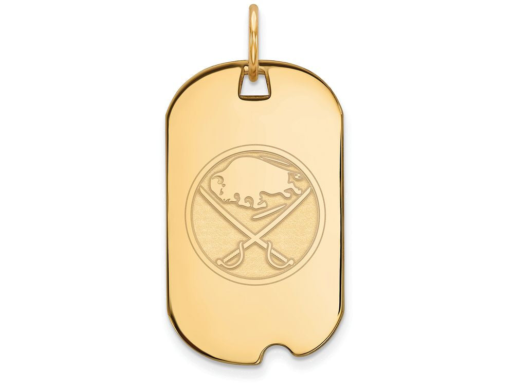 Logoart Sterling Silver Gp Buffalo Sabres Small Dog Tag Pendant Necklace