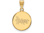 Logoart Sterling Silver Gp University Of Nebraska Medium Disc Pendant