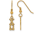 Logoart Sterling Silver Gp Chi Omega Small Dangle Earrings