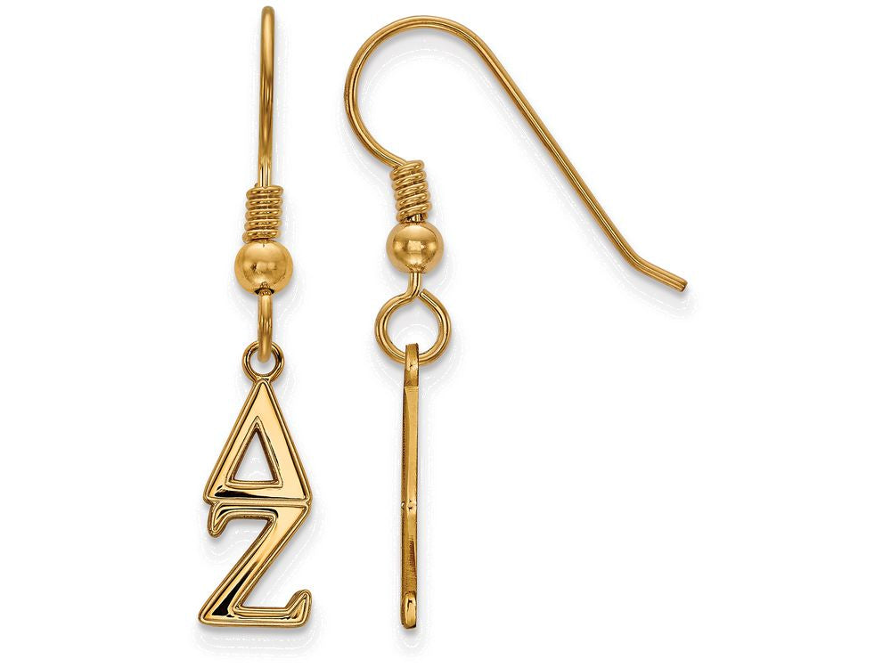 Logoart Sterling Silver Gp Delta Zeta Extra Small Dangle Earrings
