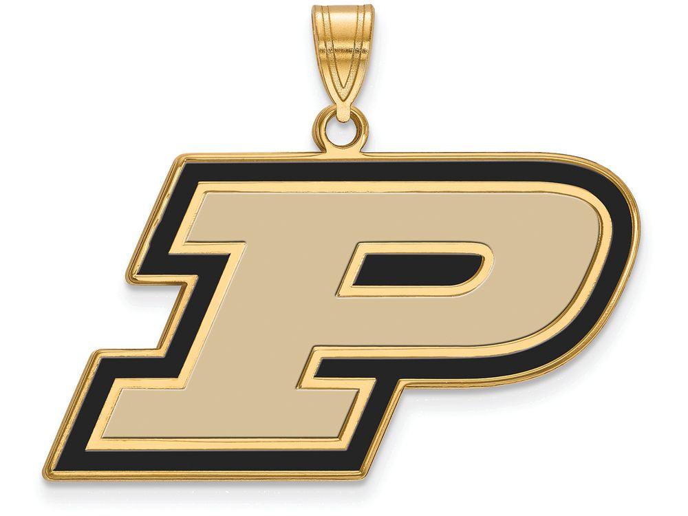 Logoart Sterling Silver Gp Purdue Large Enamel Pendant
