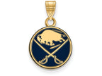 Logoart Sterling Silver Gp Buffalo Sabres Small Enamel Pendant