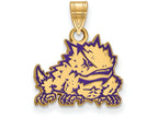 Logoart Sterling Silver Gp Texas Christian University Small Enamel Pendant