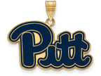 Logoart Sterling Silver Gp University Of Pittsburgh Large Enamel Pendant