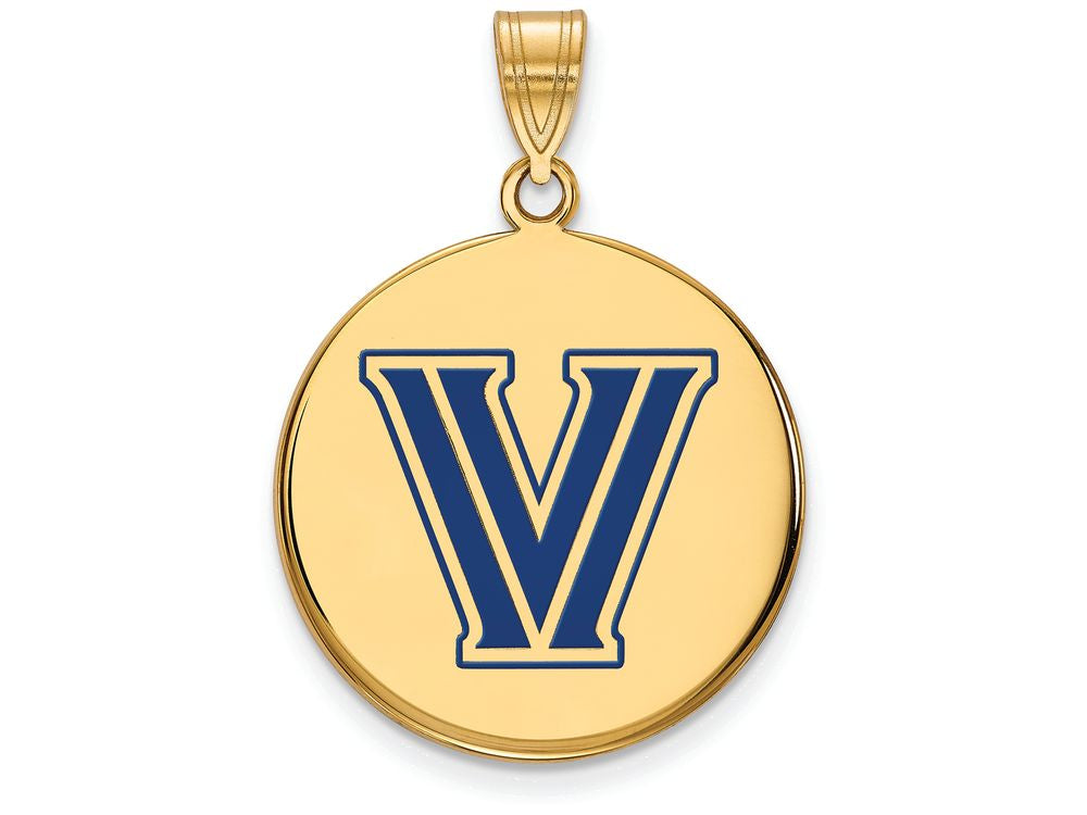 Logoart Sterling Silver Gp Villanova University Large Enamel Disc Pendant