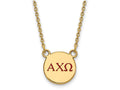 Logoart Sterling Silver Gp Alpha Chi Omega Small Enamel Pendant Necklace