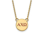 Logoart Sterling Silver Gp Alpha Chi Omega Small Enamel Pendant Necklace