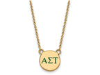 Logoart Sterling Silver Gp Alpha Sigma Tau Small Enamel Pendant Necklace