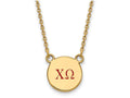 Logoart Sterling Silver Gp Chi Omega Small Enamel Pendant Necklace