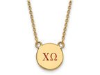 Logoart Sterling Silver Gp Chi Omega Small Enamel Pendant Necklace
