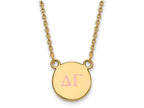 Logoart Sterling Silver Gp Delta Gamma Small Enamel Pendant Necklace