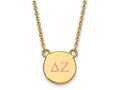Logoart Sterling Silver Gp Delta Zeta Small Enamel Pendant Necklace