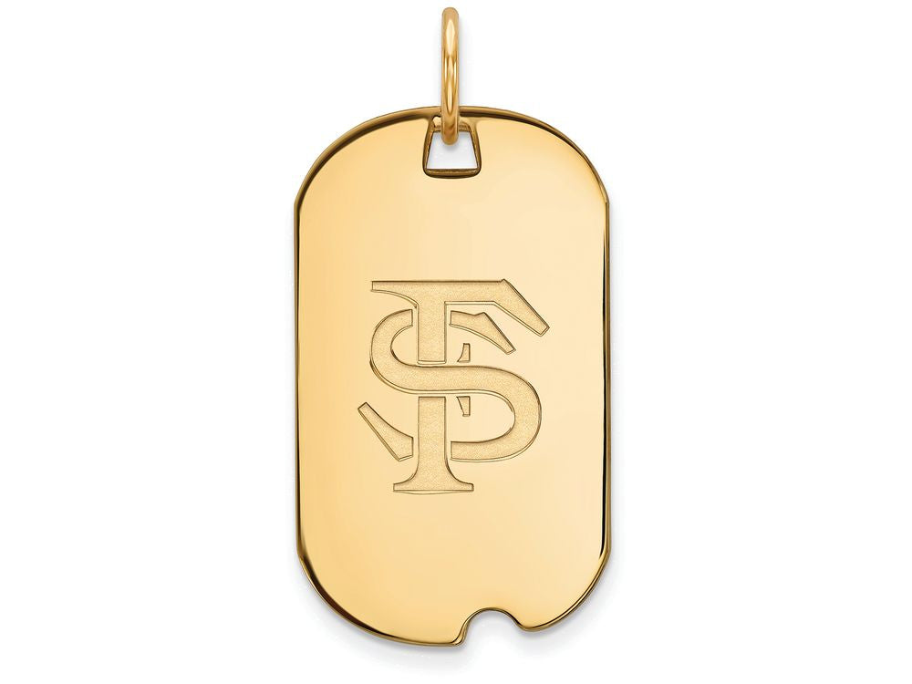 Logoart Sterling Silver Gp Florida State University Small Dog Tag Pendant Necklace