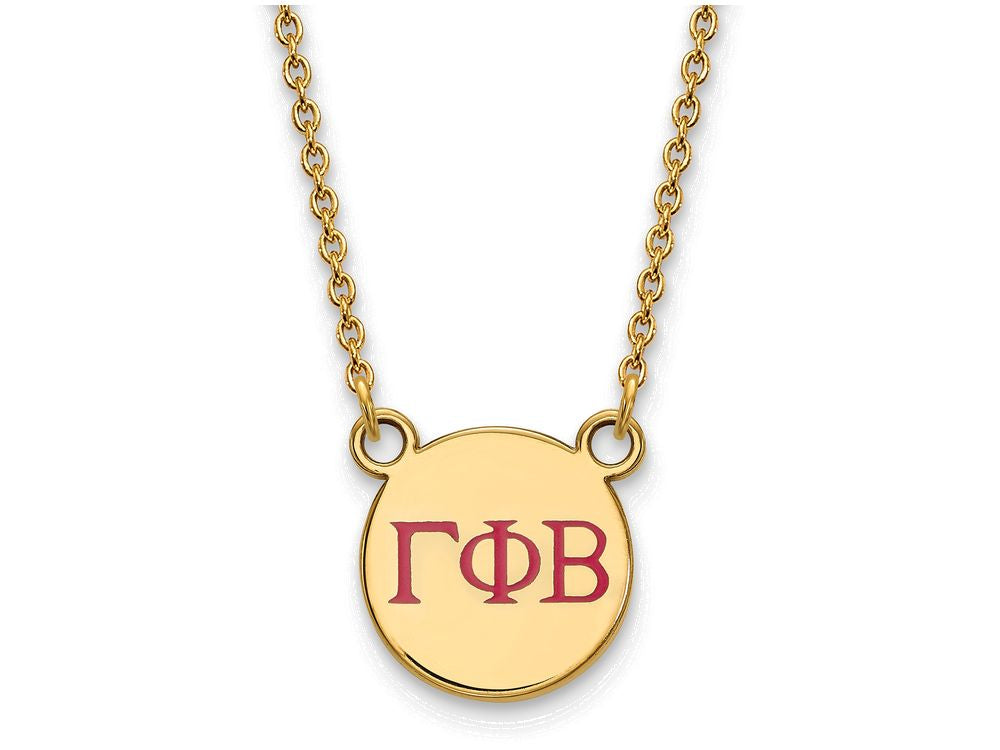 Logoart Sterling Silver Gp Gamma Phi Beta Small Enamel Pendant Necklace