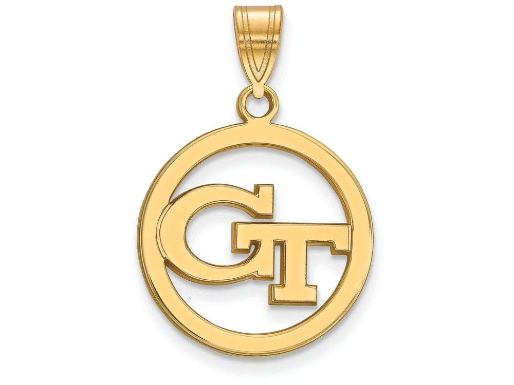 Logoart Sterling Silver Gp Georgia Institute Of Technology Md Pendant In Cir