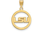 Logoart Sterling Silver Gp Louisiana State University Med Pendant In Circ