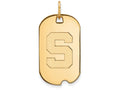 Logoart Sterling Silver Gp Michigan State University Small Dog Tag Pendant Necklace