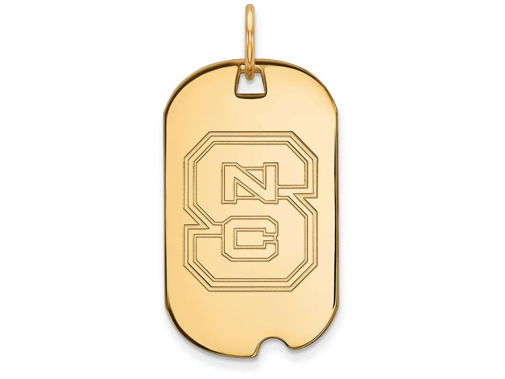 Logoart Sterling Silver Gp North Carolina State University Small Dog Tag Pendant Necklace